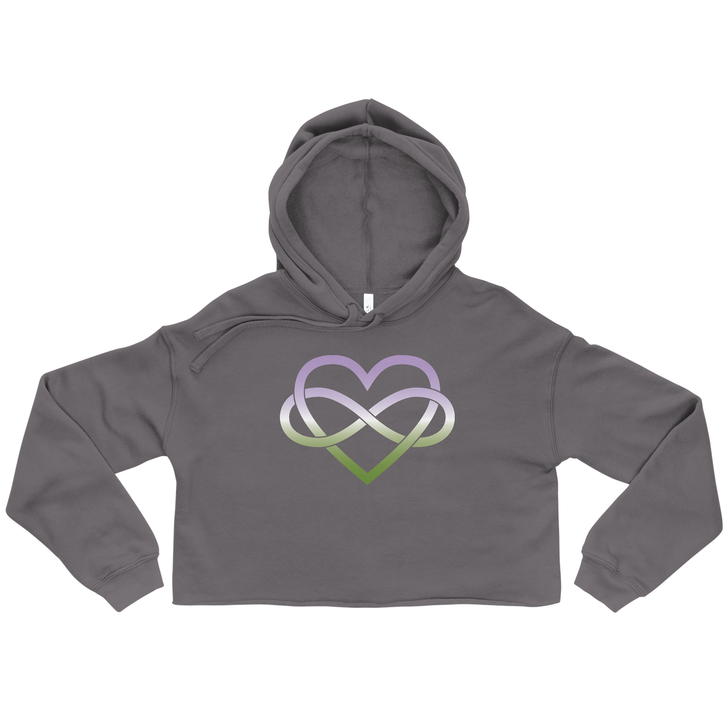 Polyamory Infinity Heart - Genderqueer Crop Hoodie