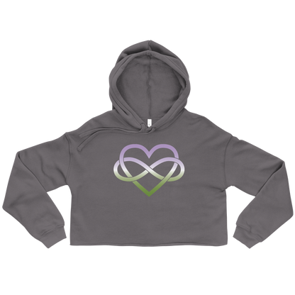 Polyamory Infinity Heart - Genderqueer Crop Hoodie