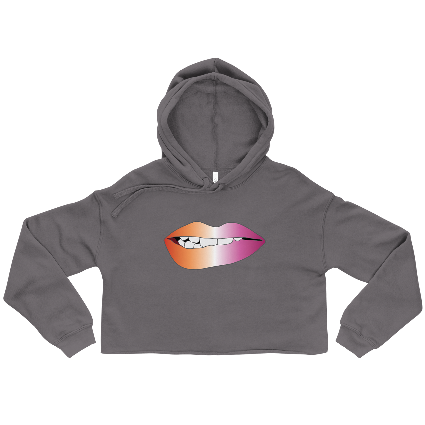 Biting Lips - Lesbian Pride - Gradient Crop Hoodie