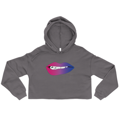 Biting Lips - Bisexual Pride - Gradient Crop Hoodie