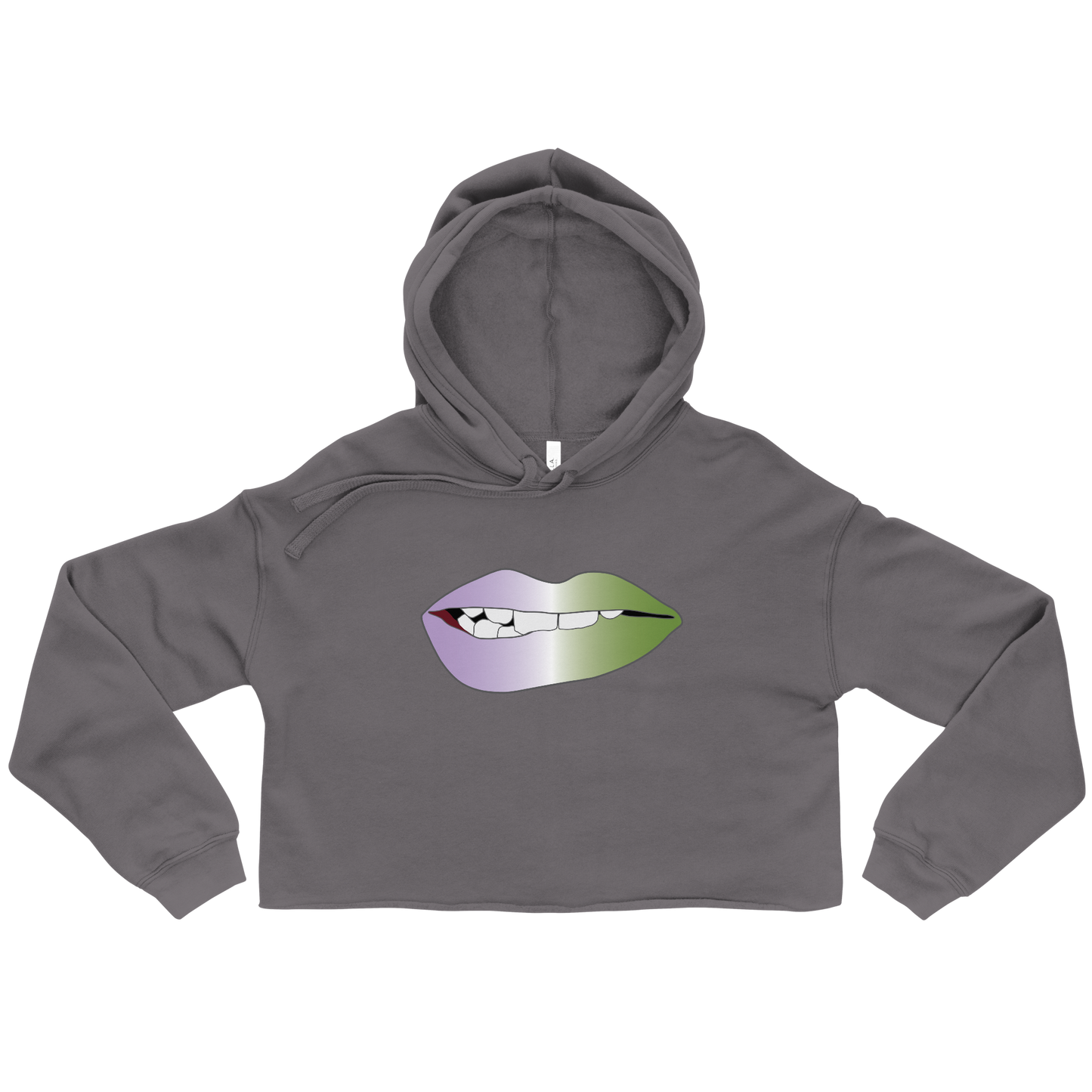 Biting Lips - Genderqueer Pride - Gradient Crop Hoodie