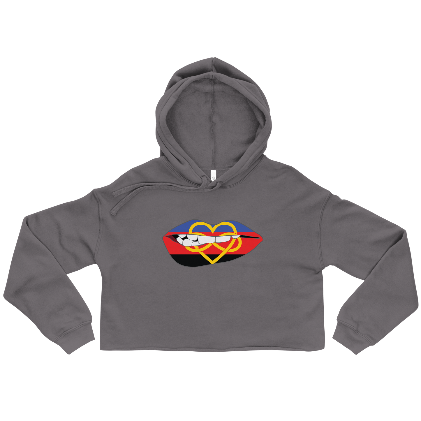 Biting Lips - Polyamory Flag Crop Hoodie