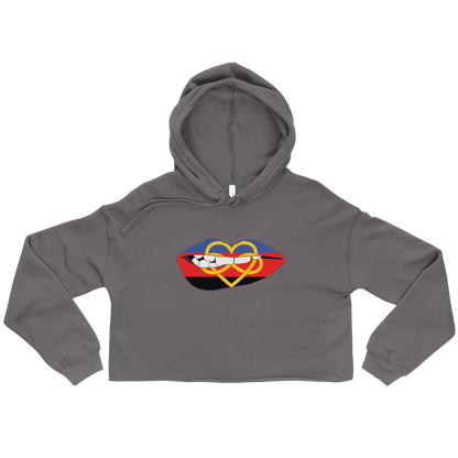 Biting Lips - Polyamory Flag Crop Hoodie