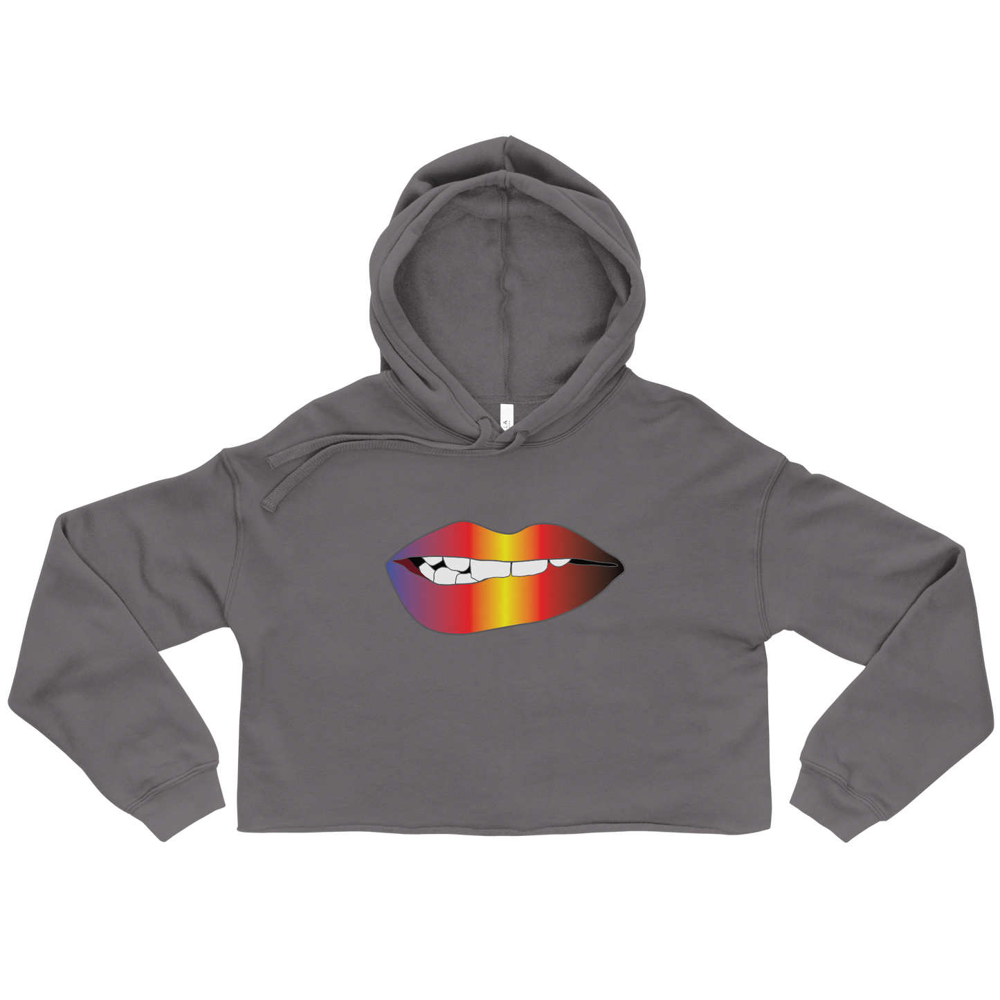 Biting Lips - Polyamory Pride - Gradient Crop Hoodie