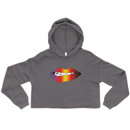 Biting Lips - Polyamory Pride - Gradient Crop Hoodie