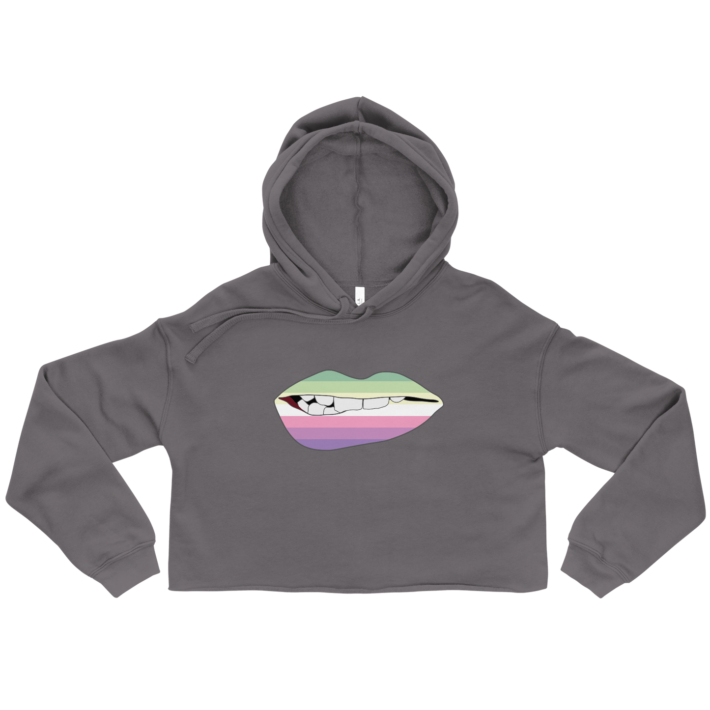 Biting Lips - Genderfae Flag Crop Hoodie