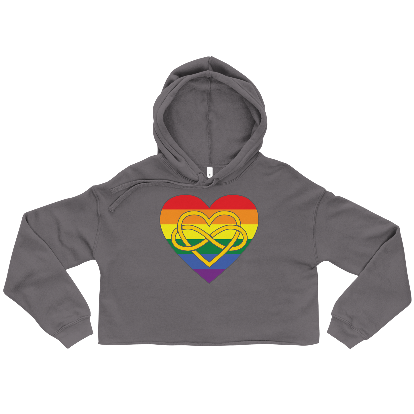 Polyamory Infinity Heart Rainbow Pride Crop Hoodie