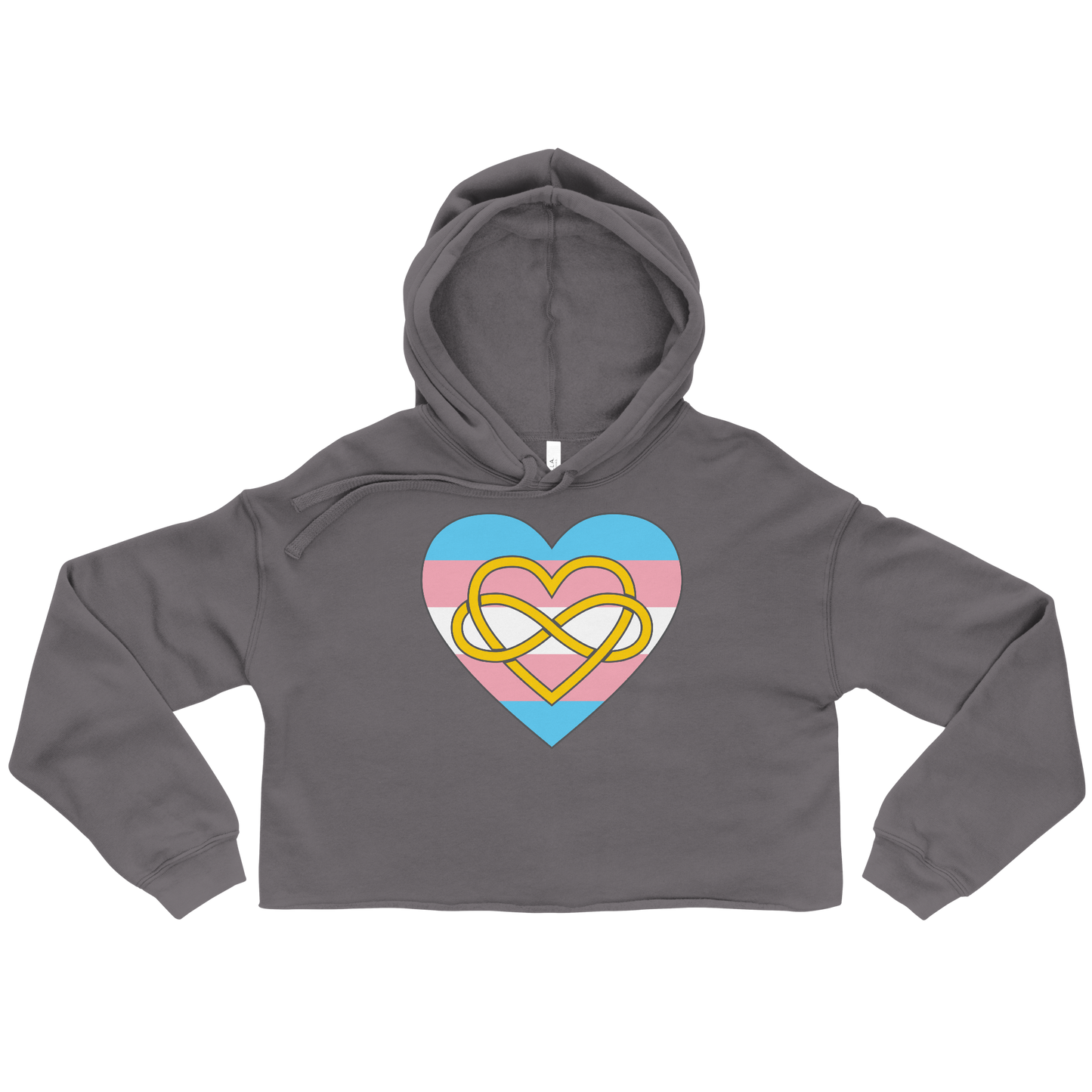 Polyamory Infinity Heart Trans Pride Crop Hoodie