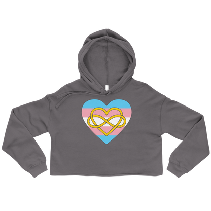 Polyamory Infinity Heart Trans Pride Crop Hoodie