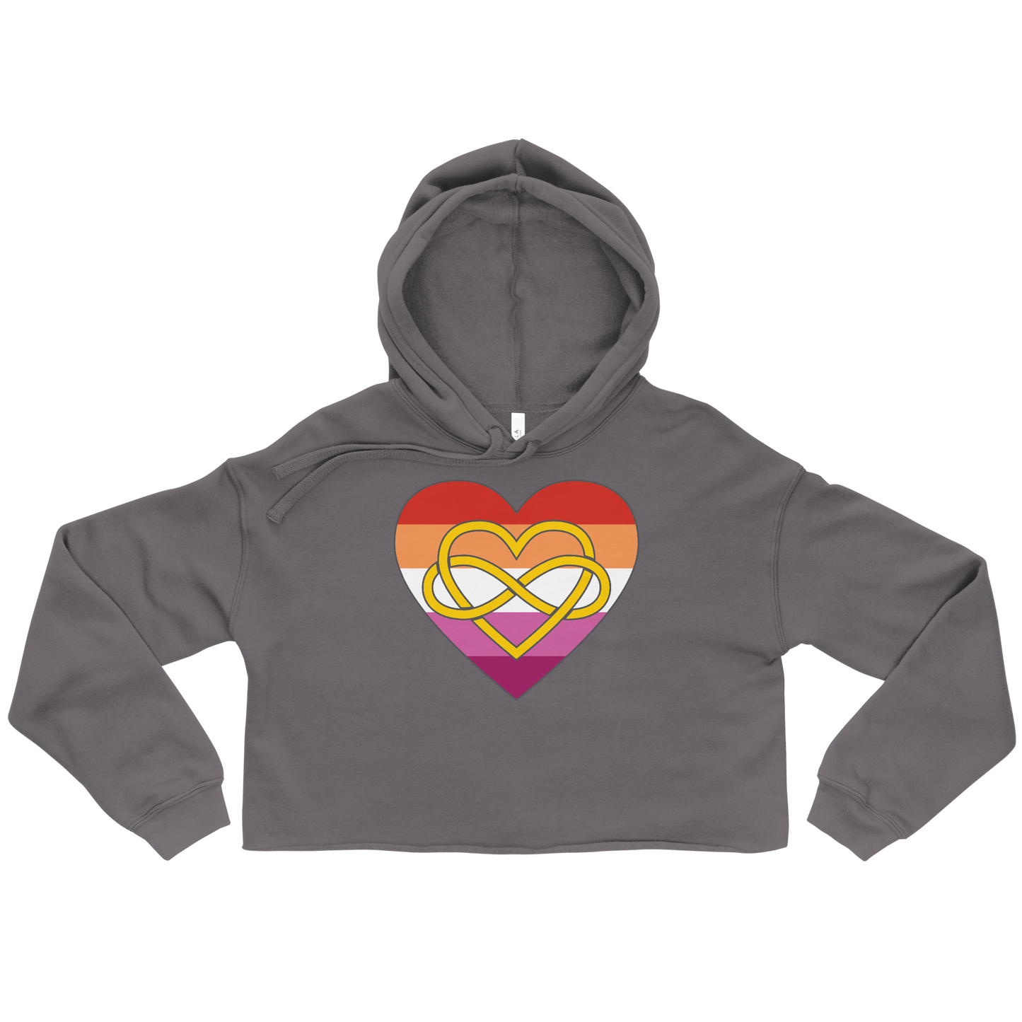 Polyamory Infinity Heart Lesbian Pride Crop Hoodie