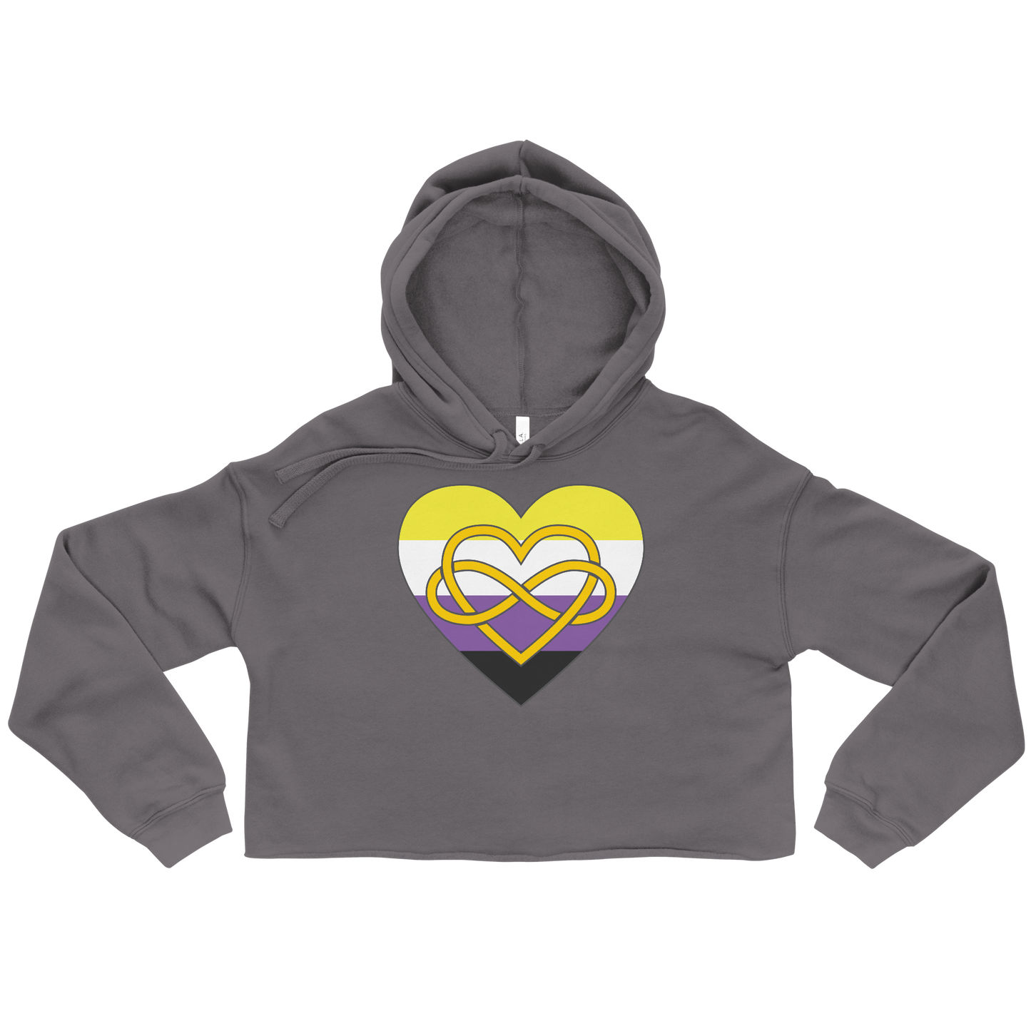 Polyamory Infinity Heart Non-binary Pride Crop Hoodie