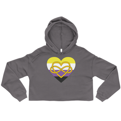 Polyamory Infinity Heart Non-binary Pride Crop Hoodie