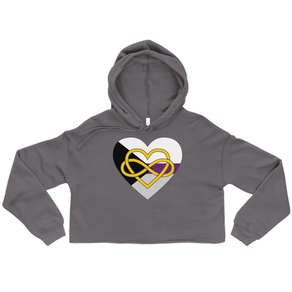 Polyamory Infinity Heart Demisexual Pride Crop Hoodie