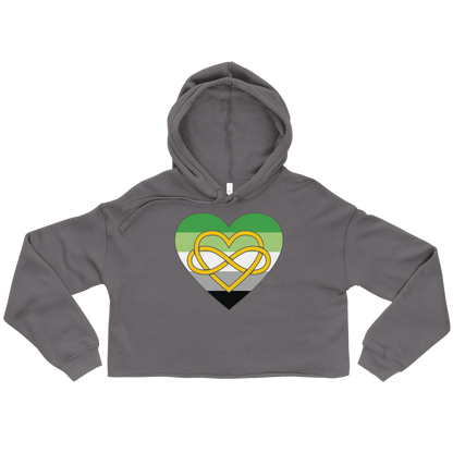 Polyamory Infinity Heart Aromantic Pride Crop Hoodie