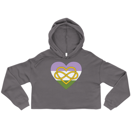 Polyamory Infinity Heart Genderqueer Pride Crop Hoodie