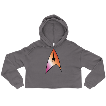 Starfleet Insignia - Lesbian Pride Crop Hoodie