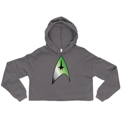 Starfleet Insignia - Aromantic Pride Crop Hoodie