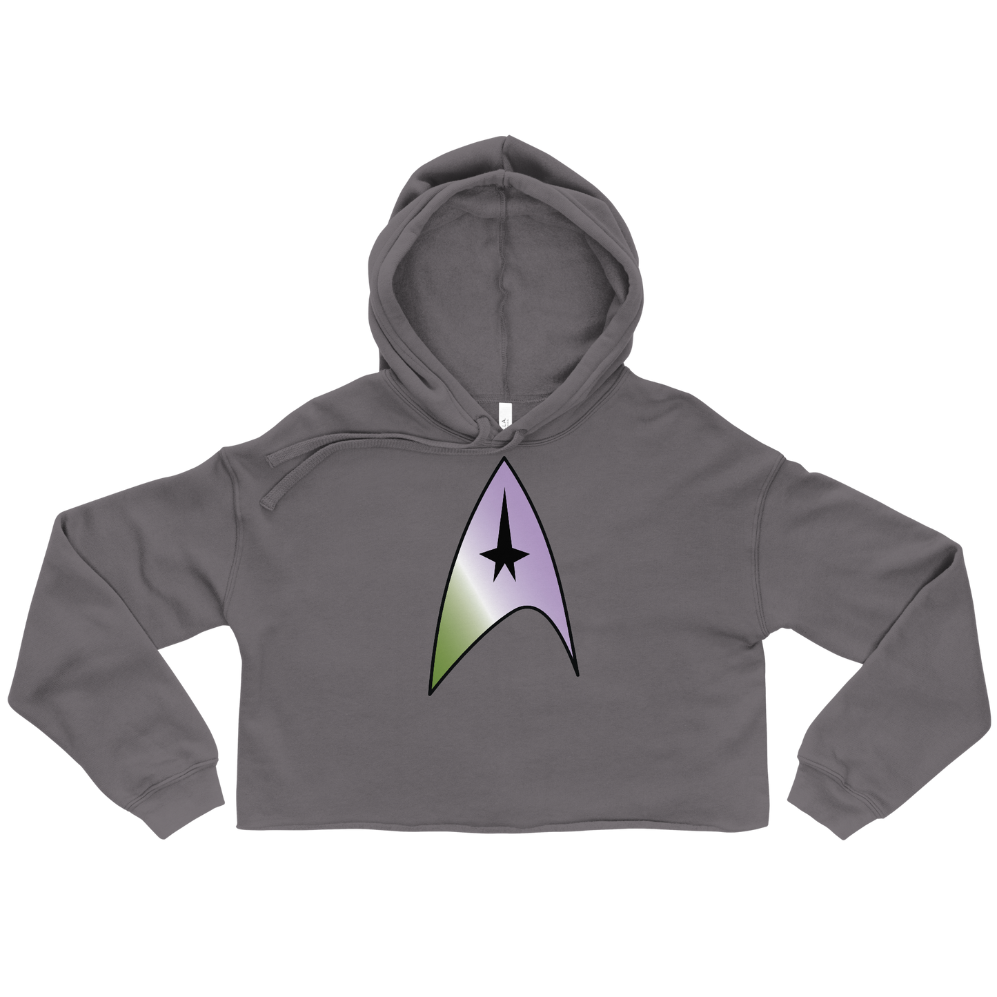 Starfleet Insignia - Genderqueer Pride Crop Hoodie