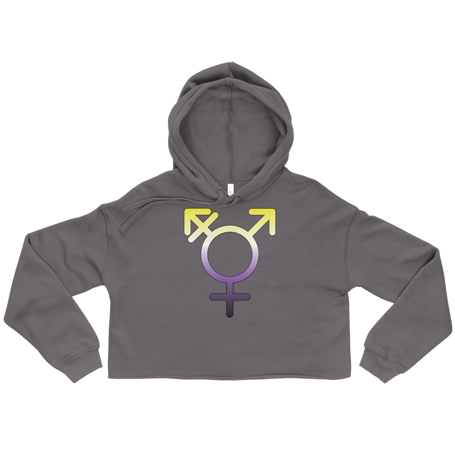 Transgender Symbol - Non-binary Pride Crop Hoodie