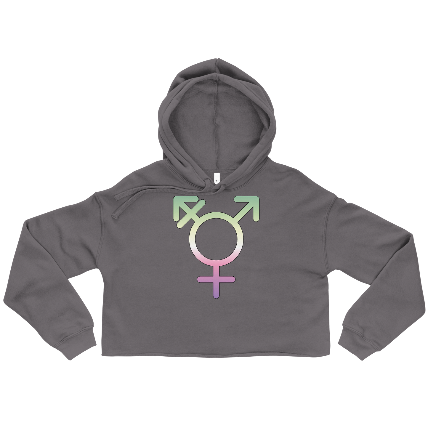 Transgender Symbol - Genderfae Pride Crop Hoodie