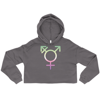 Transgender Symbol - Genderfae Pride Crop Hoodie