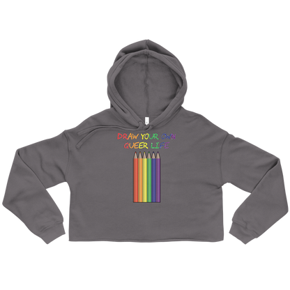 Draw Your Own Queer Life Crop Hoodie