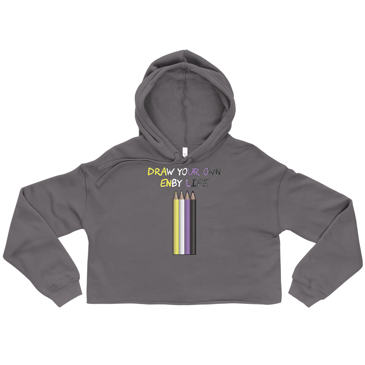 Draw Your Own Enby Life Crop Hoodie