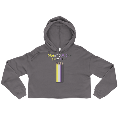 Draw Your Own Enby Life Crop Hoodie