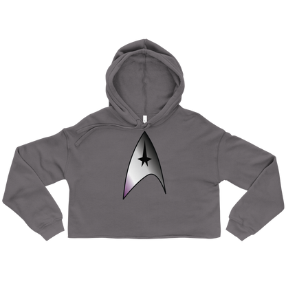 Starfleet Insignia - Asexual/Demisexual Pride Crop Hoodie