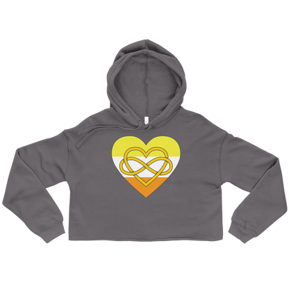 Polyamory Infinity Heart Maverique Pride Crop Hoodie