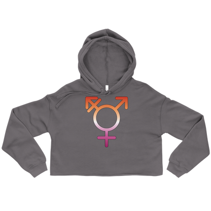 Transgender Symbol - Lesbian Pride Crop Hoodie