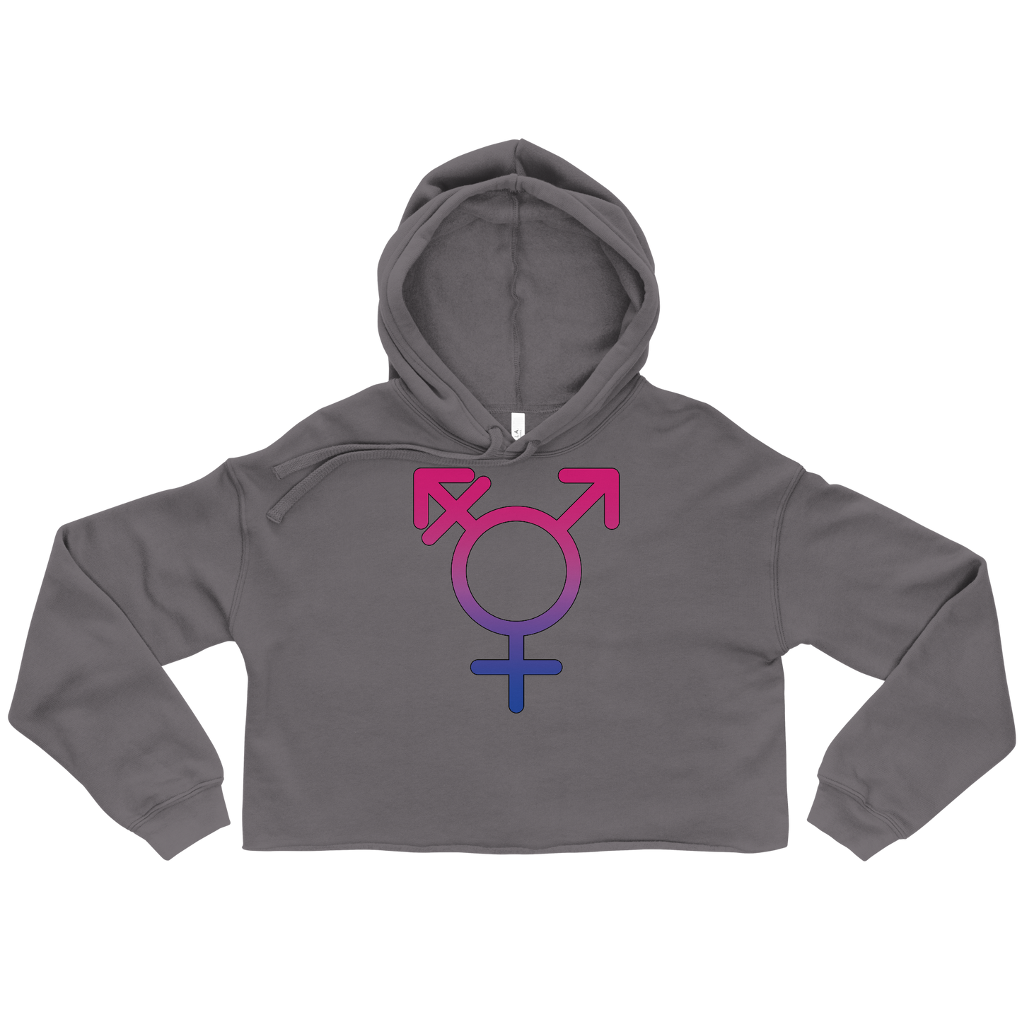 Transgender Symbol - Bisexual Pride Crop Hoodie