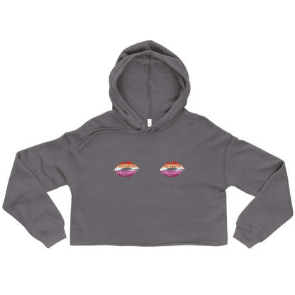 Lesbian Boob Kisses Crop Hoodie