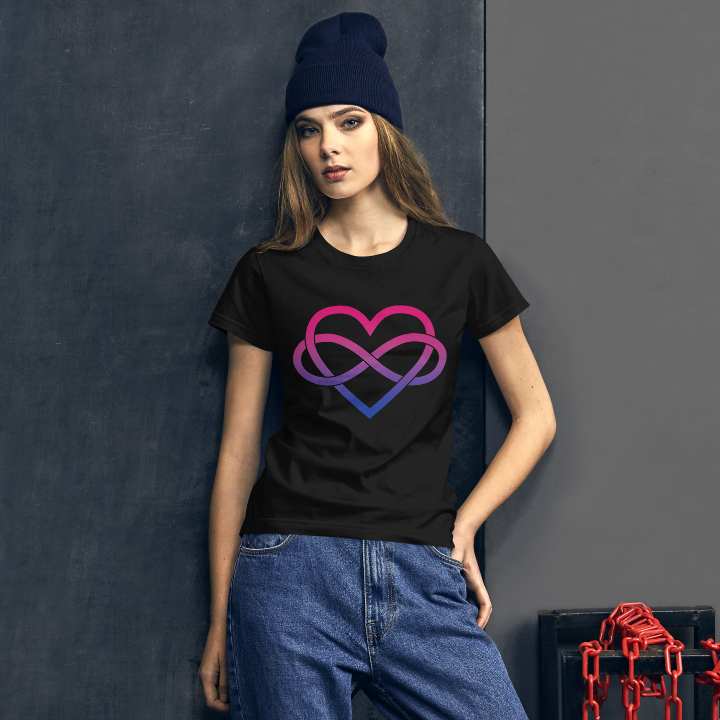 Polyamory Infinity Heart - Bisexual Women's short sleeve t-shirt