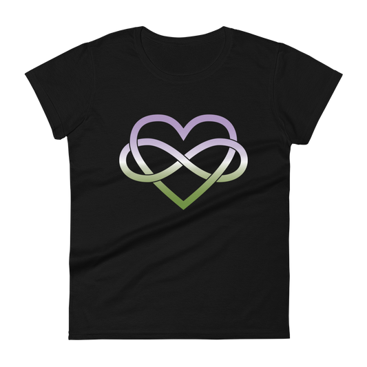 Polyamory Infinity Heart - Genderqueer Women's short sleeve t-shirt