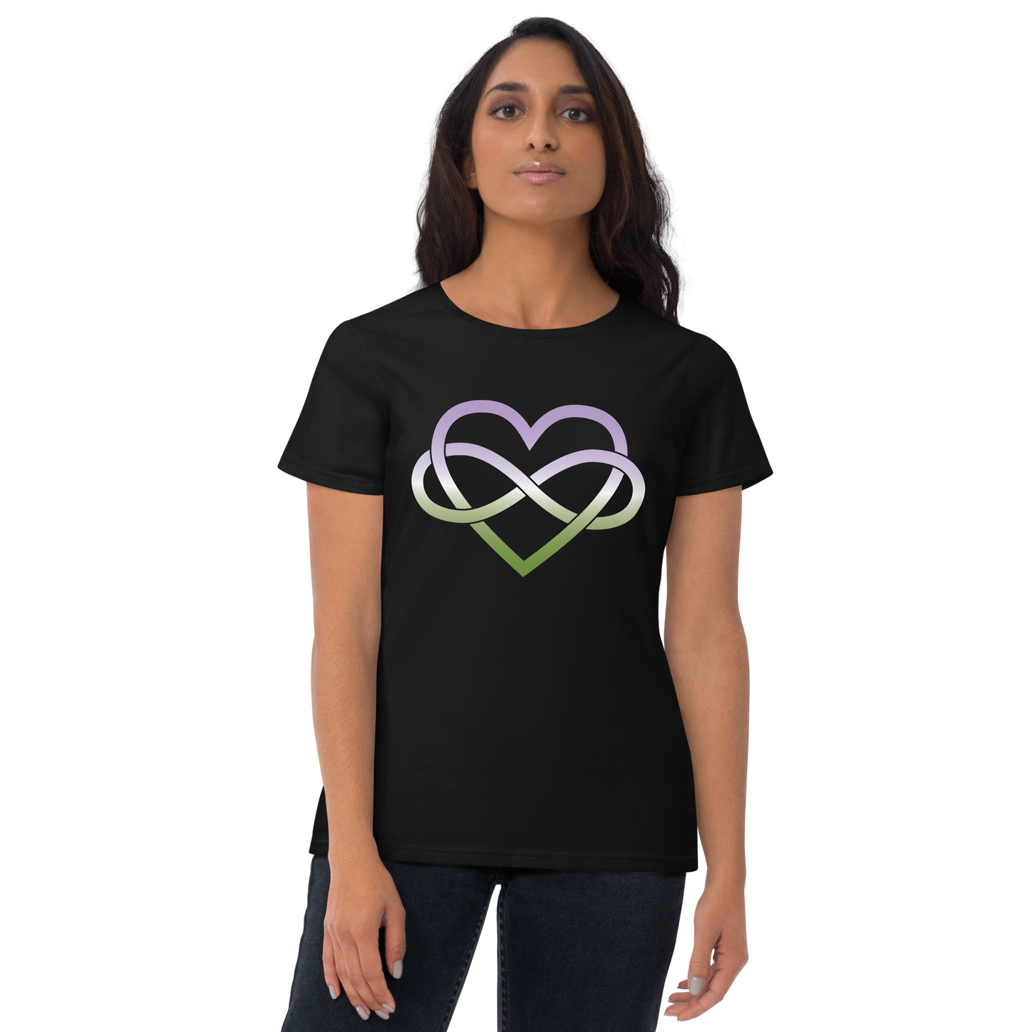 Polyamory Infinity Heart - Genderqueer Women's short sleeve t-shirt