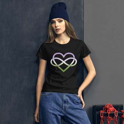 Polyamory Infinity Heart - Genderqueer Women's short sleeve t-shirt