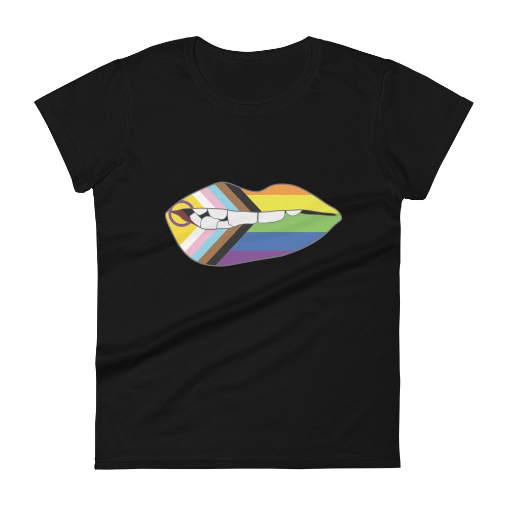 Biting Lips - Progress Pride Flag Women's short sleeve t-shirt