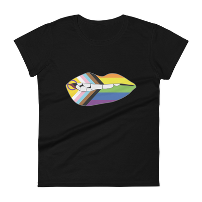 Biting Lips - Progress Pride Flag Women's short sleeve t-shirt