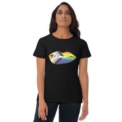 Biting Lips - Progress Pride Flag Women's short sleeve t-shirt