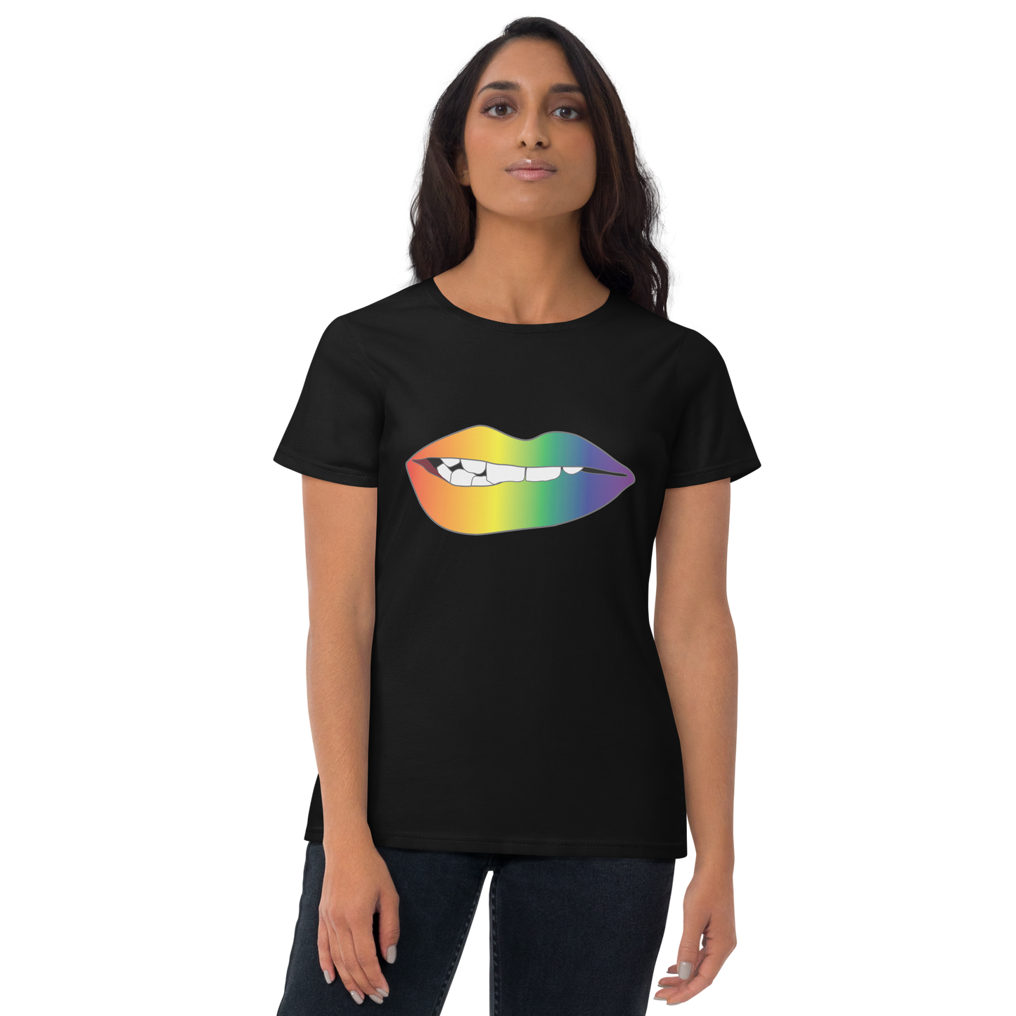 Biting Lips - Rainbow Pride - Gradient Women's short sleeve t-shirt