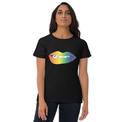 Biting Lips - Rainbow Pride - Gradient Women's short sleeve t-shirt