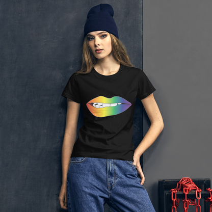 Biting Lips - Rainbow Pride - Gradient Women's short sleeve t-shirt