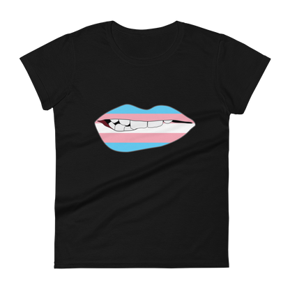 Biting Lips - Transgender Flag Women's short sleeve t-shirt