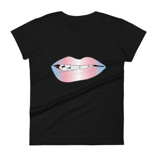 Biting Lips - Transgender Pride - Gradient Women's short sleeve t-shirt