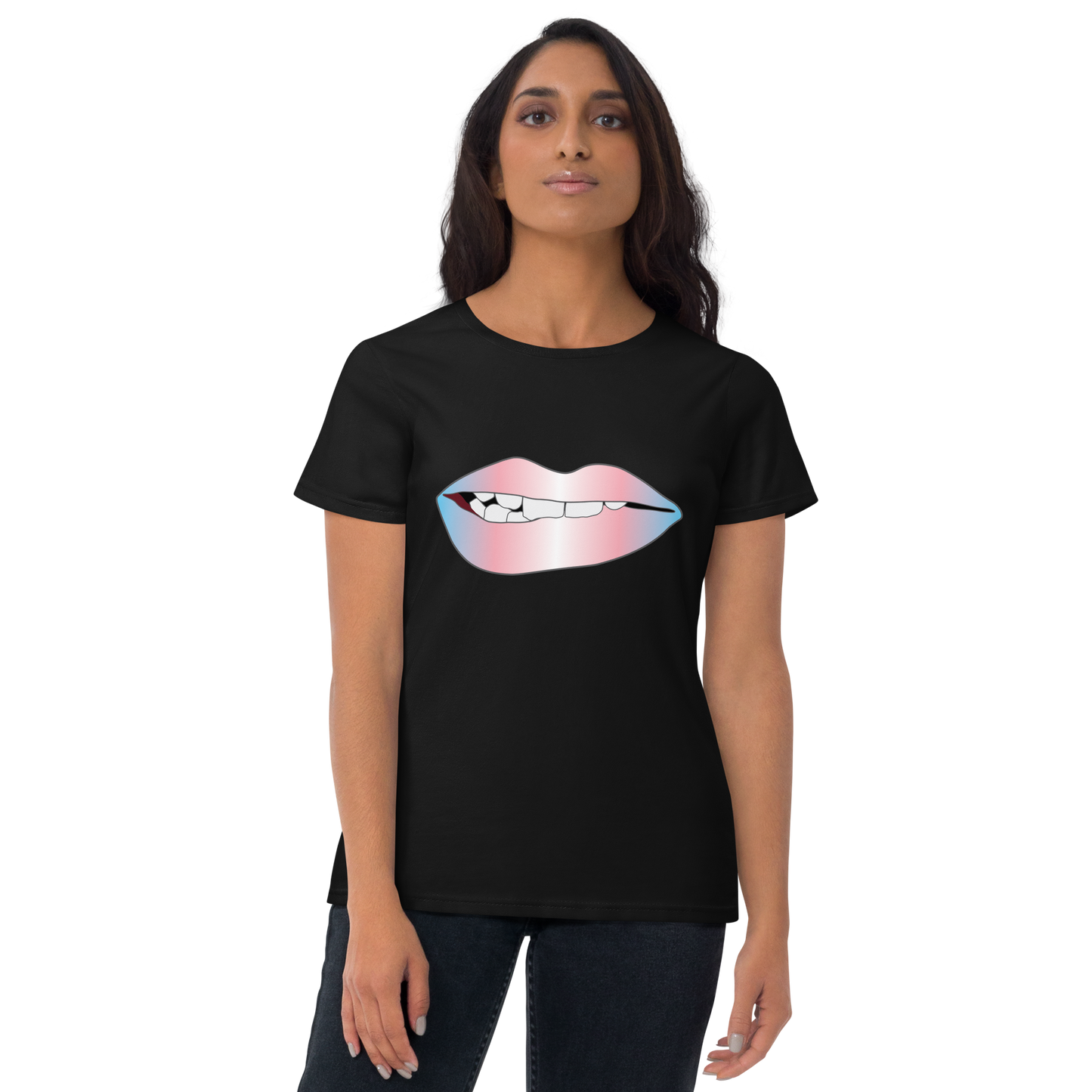 Biting Lips - Transgender Pride - Gradient Women's short sleeve t-shirt