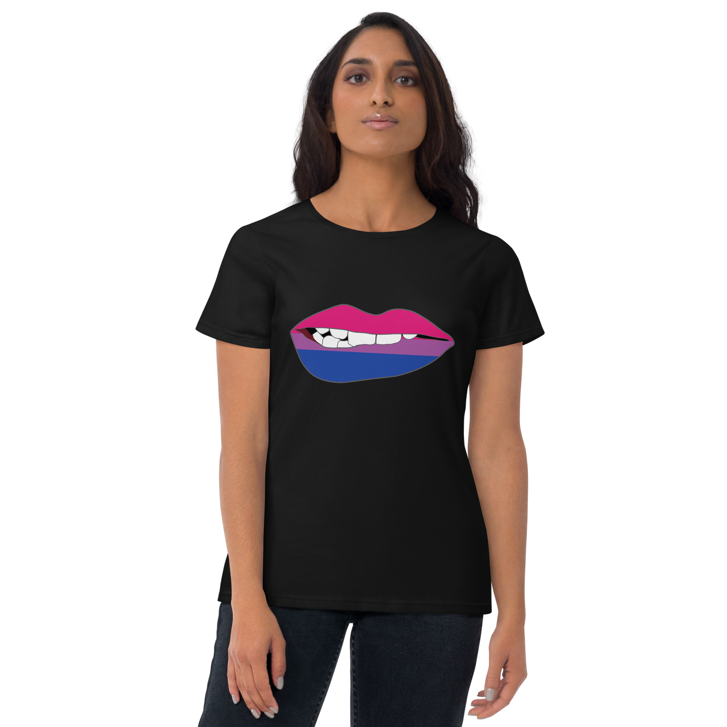 Biting Lips - Bisexual Flag Women's short sleeve t-shirt