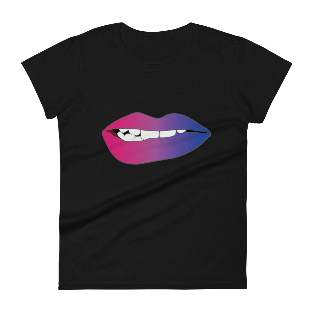 Biting Lips - Bisexual Pride - Gradient Women's short sleeve t-shirt