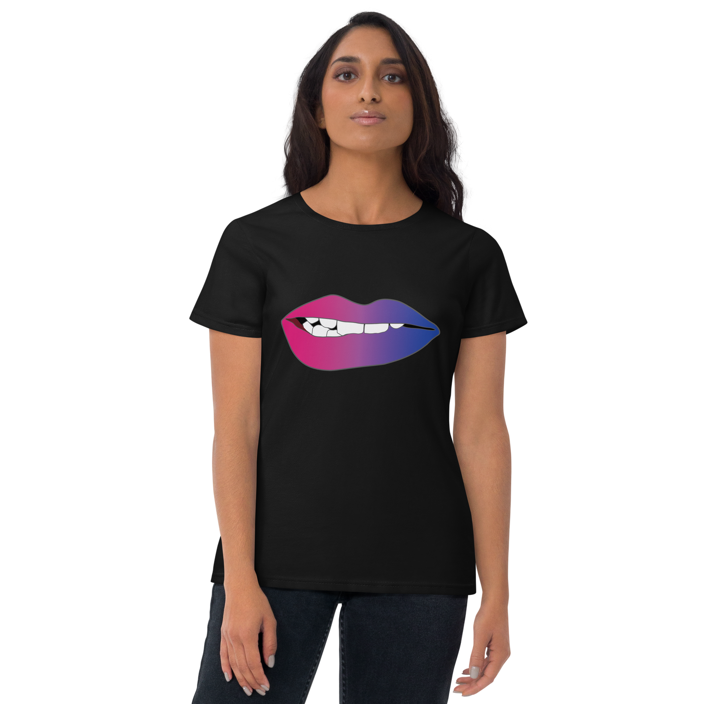 Biting Lips - Bisexual Pride - Gradient Women's short sleeve t-shirt