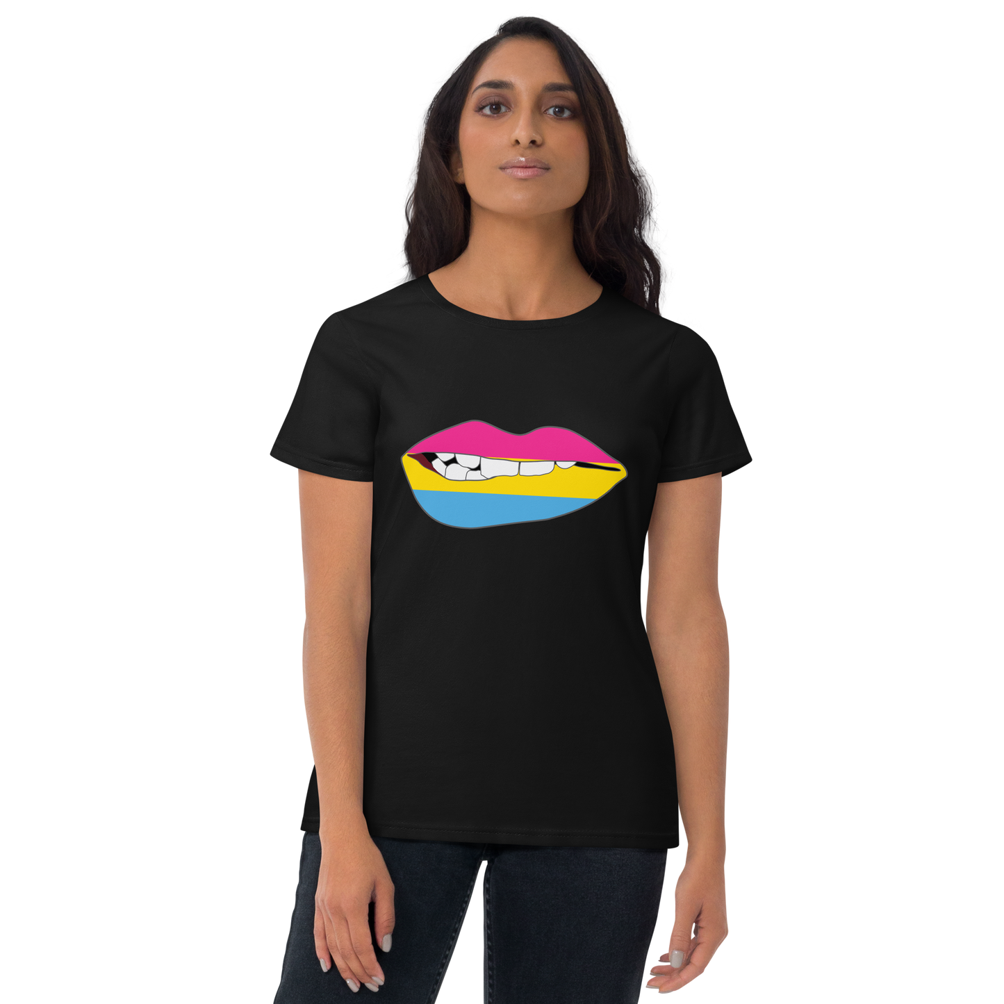 Biting Lips - Pansexual Flag Women's short sleeve t-shirt